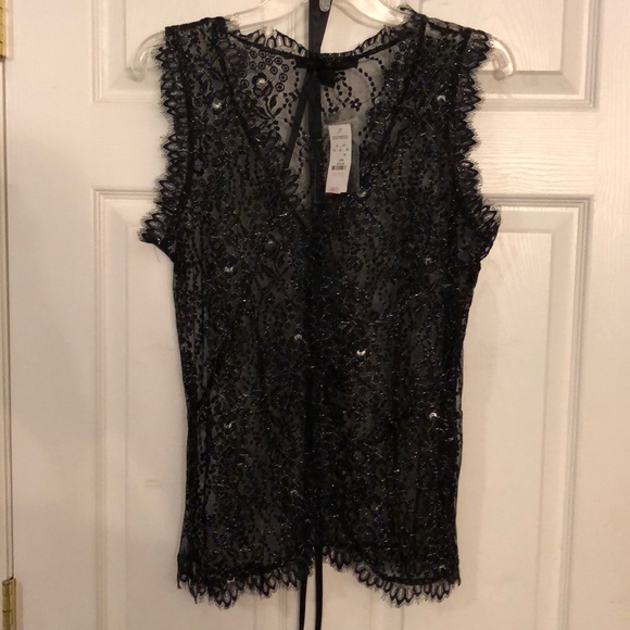 Express Tops - Express Tank Top Vest Lace Metallic